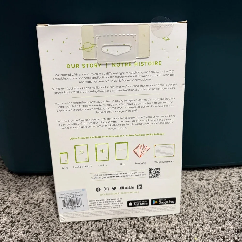 Rocketbook Core Reusable Smart‎ Notebook Dot Grid Cloud Connected Notebook New